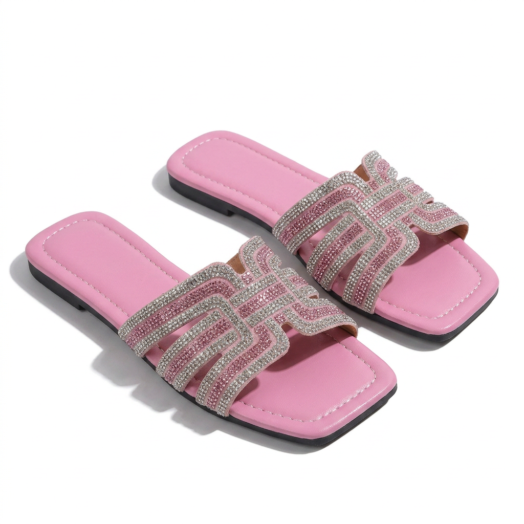 Emerald Chain Slide Sandals