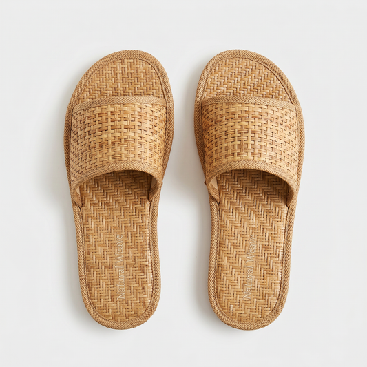 Natural Woven Slides