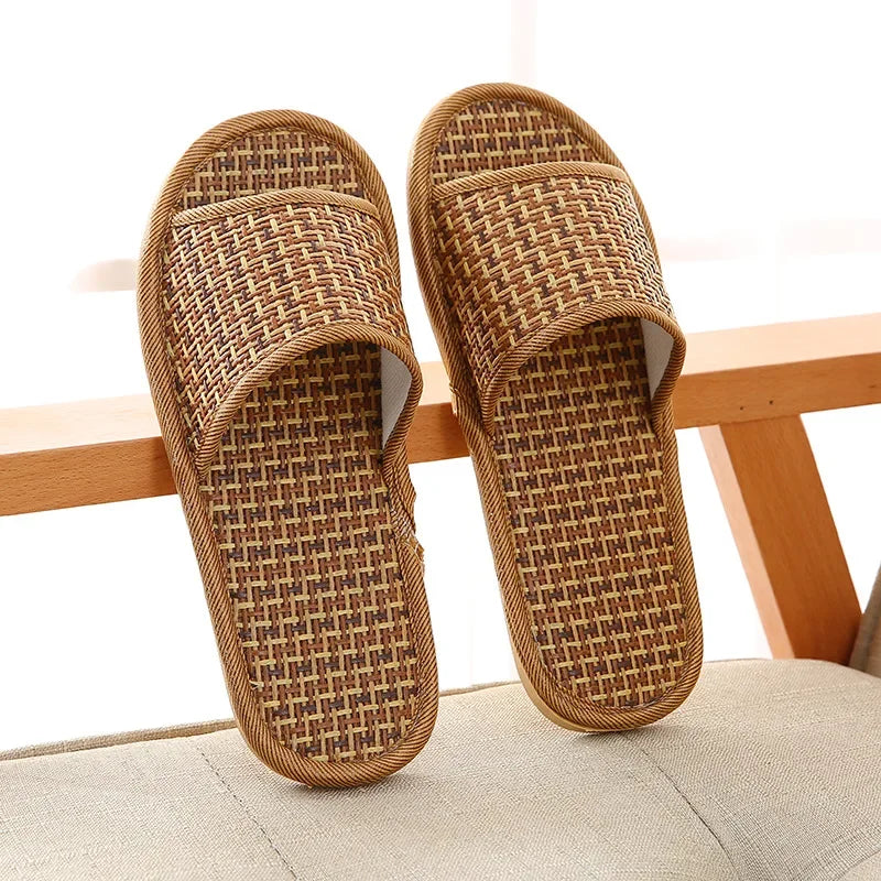 Natural Woven Slides
