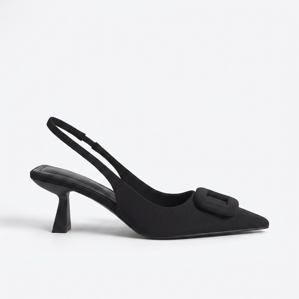 Noir Pointed Slingbacks