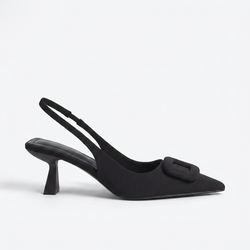 Noir Pointed Slingbacks