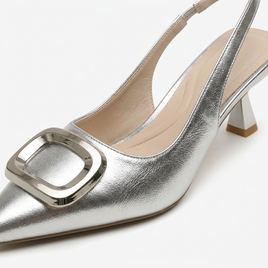 Noir Pointed Slingbacks