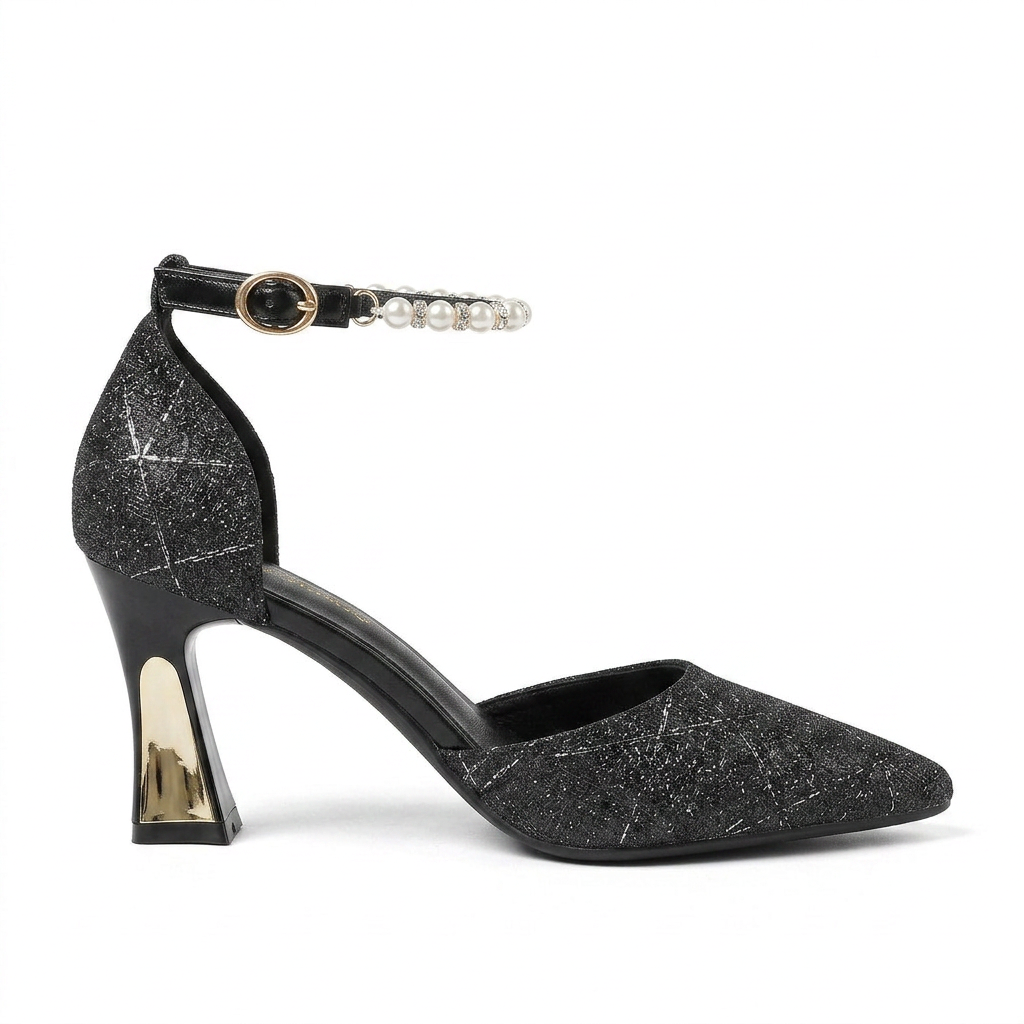Noir Elegance Slingbacks