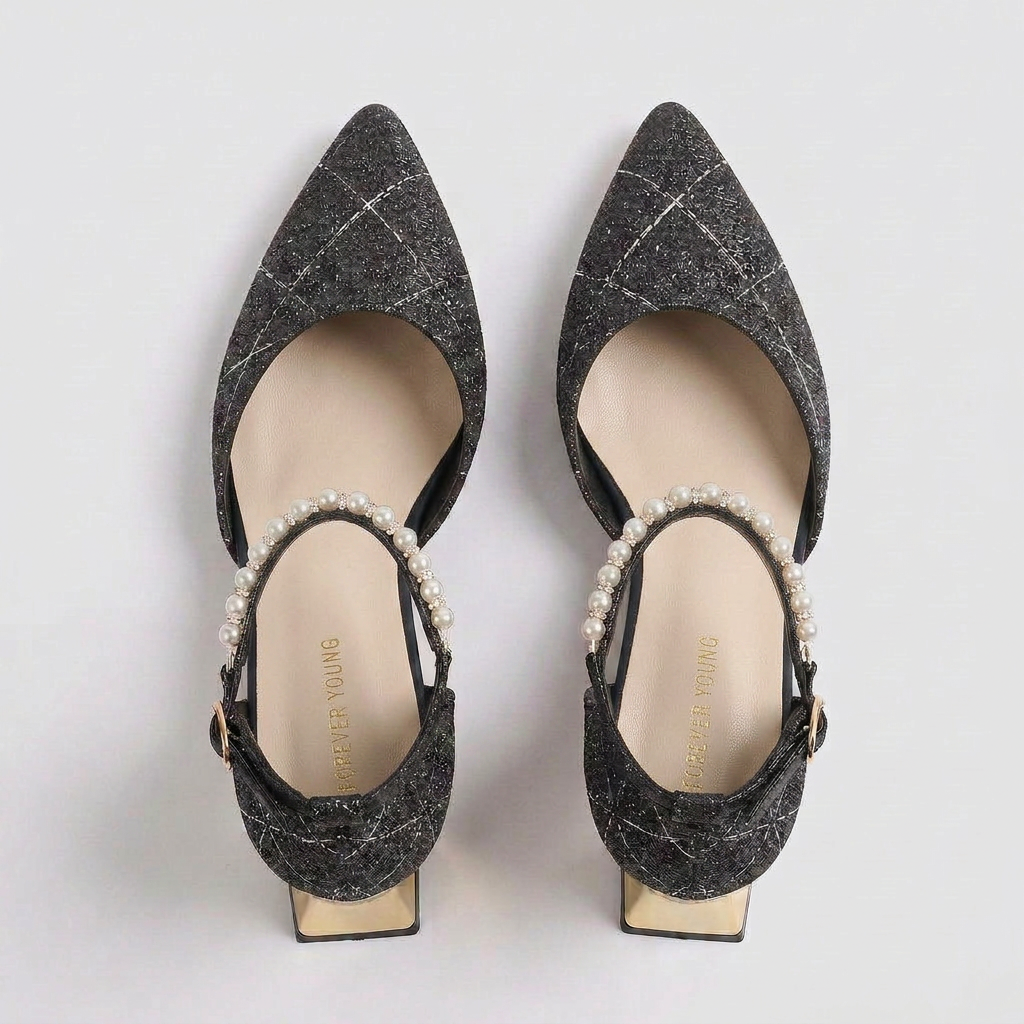 Noir Elegance Slingbacks
