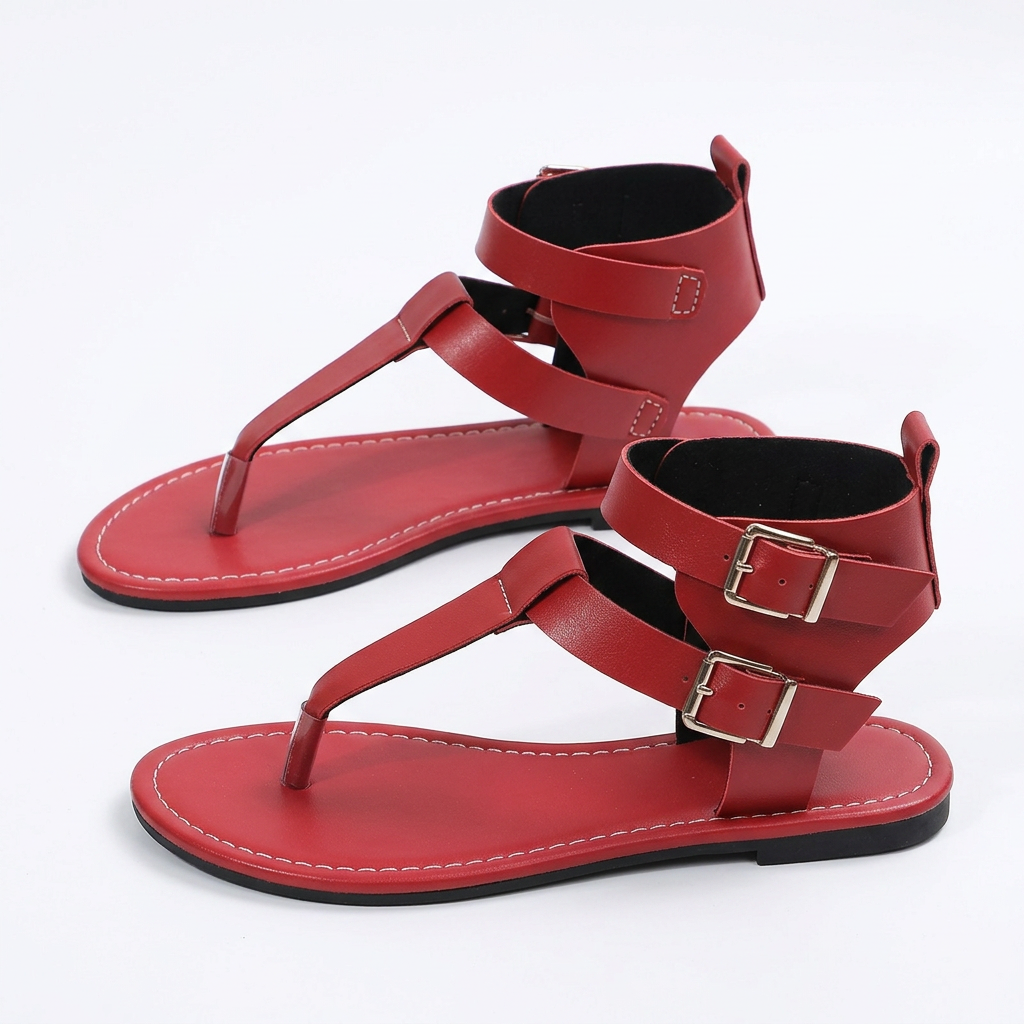 Rosalie Buckle Flat Sandals