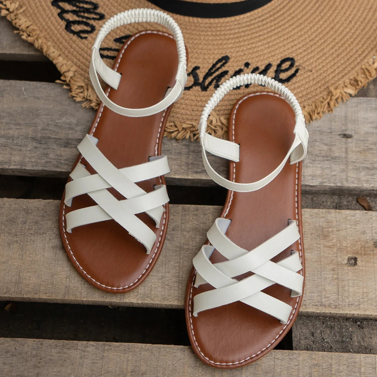 Nerissa Cross Sandals