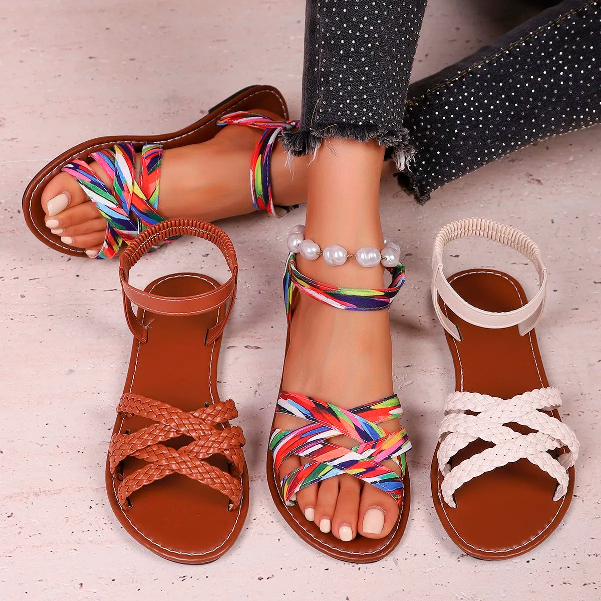 Nerissa Cross Sandals