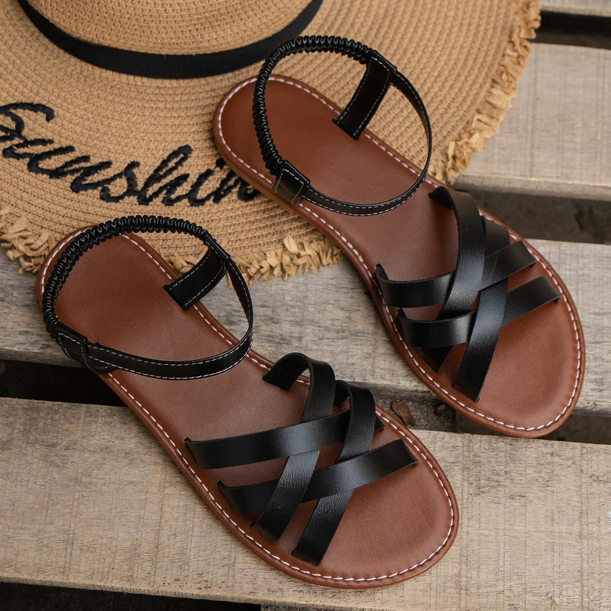 Nerissa Cross Sandals