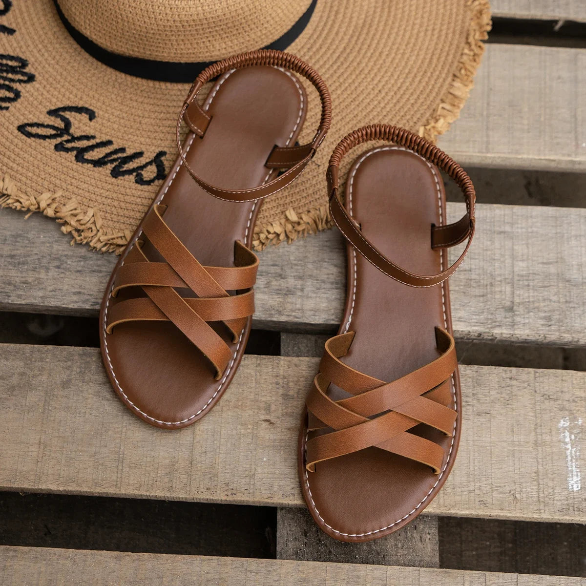 Nerissa Cross Sandals