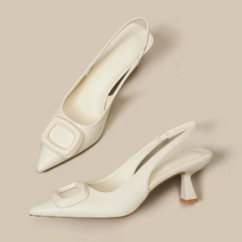 Noir Pointed Slingbacks